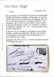 1859 - 40 cent. carminio brunastro ... 