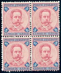 1891 - 5 lire Umberto I (64), buona ... 