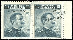 1916 - 20 cent. su 15 cent. Michetti (106), ... 