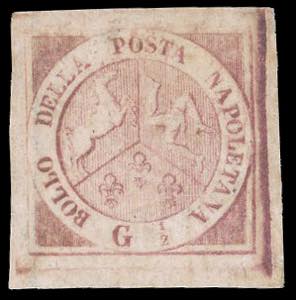 1858 - 1/2 grano rosa brunastro, I tavola ... 