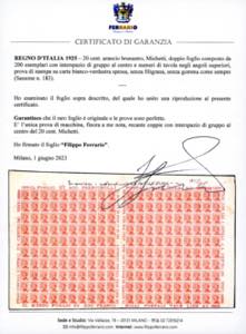 1925 - 20 cent. arancio brunastro, ... 