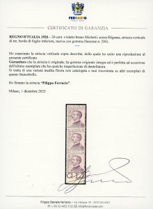 1926 - 20 cent. violetto bruno ... 