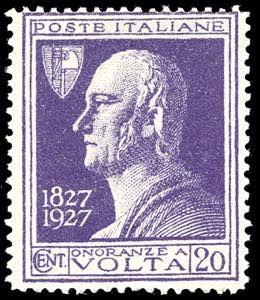 1927 - 20 cent. Volta Violetto, errore di ... 