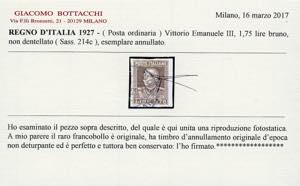 1927 - 1,75 lire Parmeggiani, non ... 