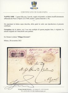 1858 - 2 grana lilla rosa, I ... 