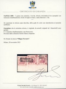 1858 - 2 grana rosa carminio, I ... 