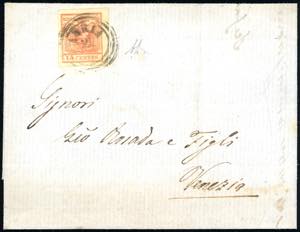 1856 - 15 cent. rosso vermiglio, III tipo, ... 