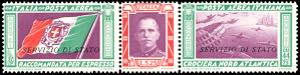 1933 - 5,25 + 44,75 lire Trittico Servizio ... 