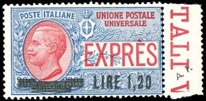 1921 - 1,20  lire su 30 cent., doppia ... 
