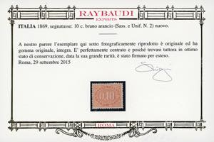 1869 - 10 cent. bruno arancio (2), ... 
