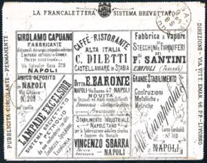 FRANCALETTERE 1889 - 4 cent. su 5 ... 