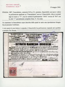 FRANCALETTERE 1887 - 8-8 su 10 ... 
