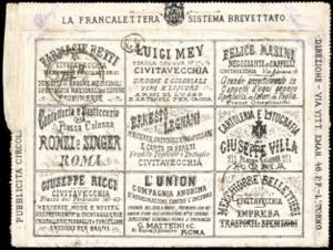 FRANCALETTERE 1887 - 18 cent. su ... 