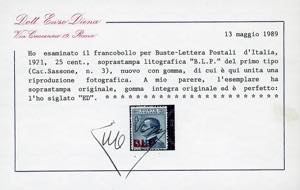 1921 - Soprastampati BLP del I ... 