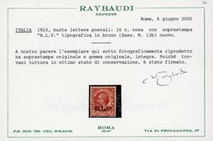 1923 - Soprastampati BLP del III ... 