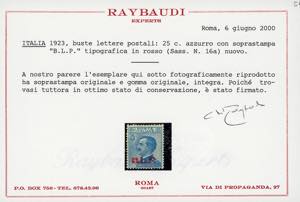1923 - Soprastampati BLP del III ... 