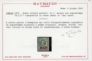 1923 - Soprastampati BLP del III ... 