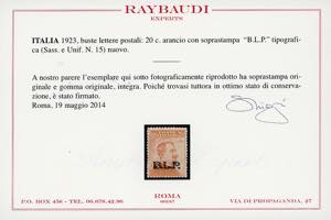 1923 - Soprastampati BLP del III ... 