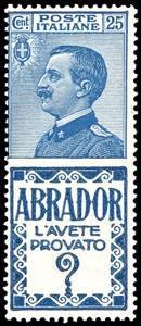 1924 - 25 cent. Abrador (4), nuovo, gomma ... 