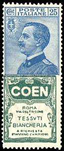 1924 - 25 cent. Coen (5), nuovo, gomma ... 