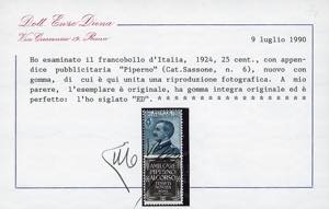 1924 - 25 cent. Piperno (6), ... 