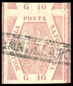 1858 - 10 grana rosa brunastro, I tavola, ... 
