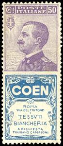 1924 - 50 cent. Coen (10), nuovo, gomma ... 