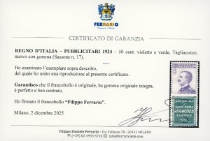 1924 - 50 cent. Tagliacozzo (17), ... 