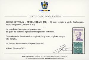 1924 - 50 cent. Tagliacozzo (17), ... 