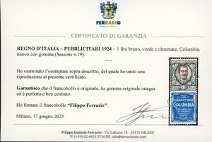 1924 - 1 lira Columbia (19), ben ... 