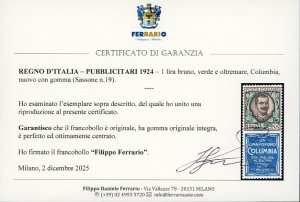 1924 - 1 lira Columbia (19), ... 