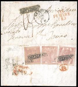 1859 - 1 grano rosa chiaro, I tavola, 5 ... 