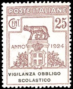 VIGILANZA OBBLIGO SCOLASTICO 1924 - 25 cent. ... 