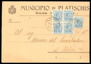 1923 - 10 cent. marca da bollo (12), blocco ... 