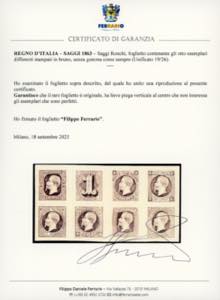 1863 - Saggi Ronchi, foglietto ... 