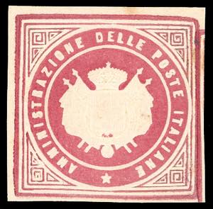 1863 - Suggello gommato delle poste, saggio ... 