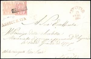 1860 - 10 grana rosa carminio ... 