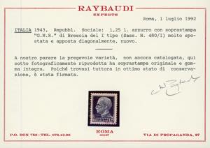 1943 - 1,25 lire, soprastampa ... 
