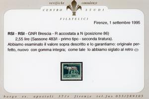 1943 - 2,55 lire, soprastampa ... 