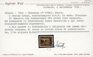 1943 - 5 cent., 2,55 lire e 5 ... 