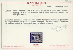 1943 - 5 cent., 2,55 lire e 5 ... 