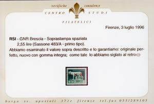 1943 - 5 cent., 2,55 lire e 5 ... 