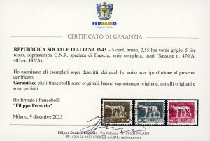 1943 - Soprastampa G.N.R. di ... 