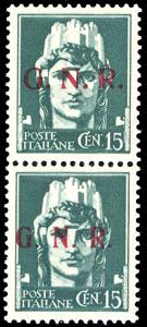 1943 - 15 cent., soprastampa G.N.R. di ... 
