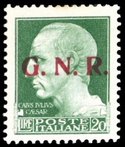 1943 - 20 lire soprastampa G.N.R. di ... 