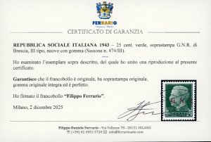 1943 - 25 cent. Imperiale, ... 