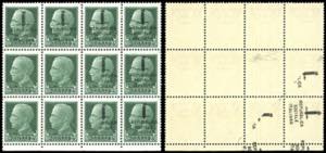 1944 - 25 cent. soprastampato, blocco di ... 