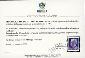 1944 - 50 lire soprastampato ... 