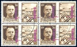 1944 - 30 cent. Marina, soprastampa lilla di ... 