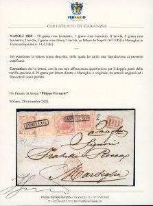 1859 - 50 grana rosa brunastro, 1 ... 